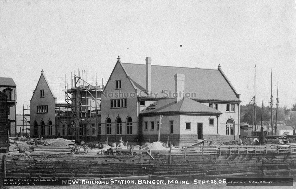 Postcard: New Railroad Station, Bangor, Maine, September 28, 1906